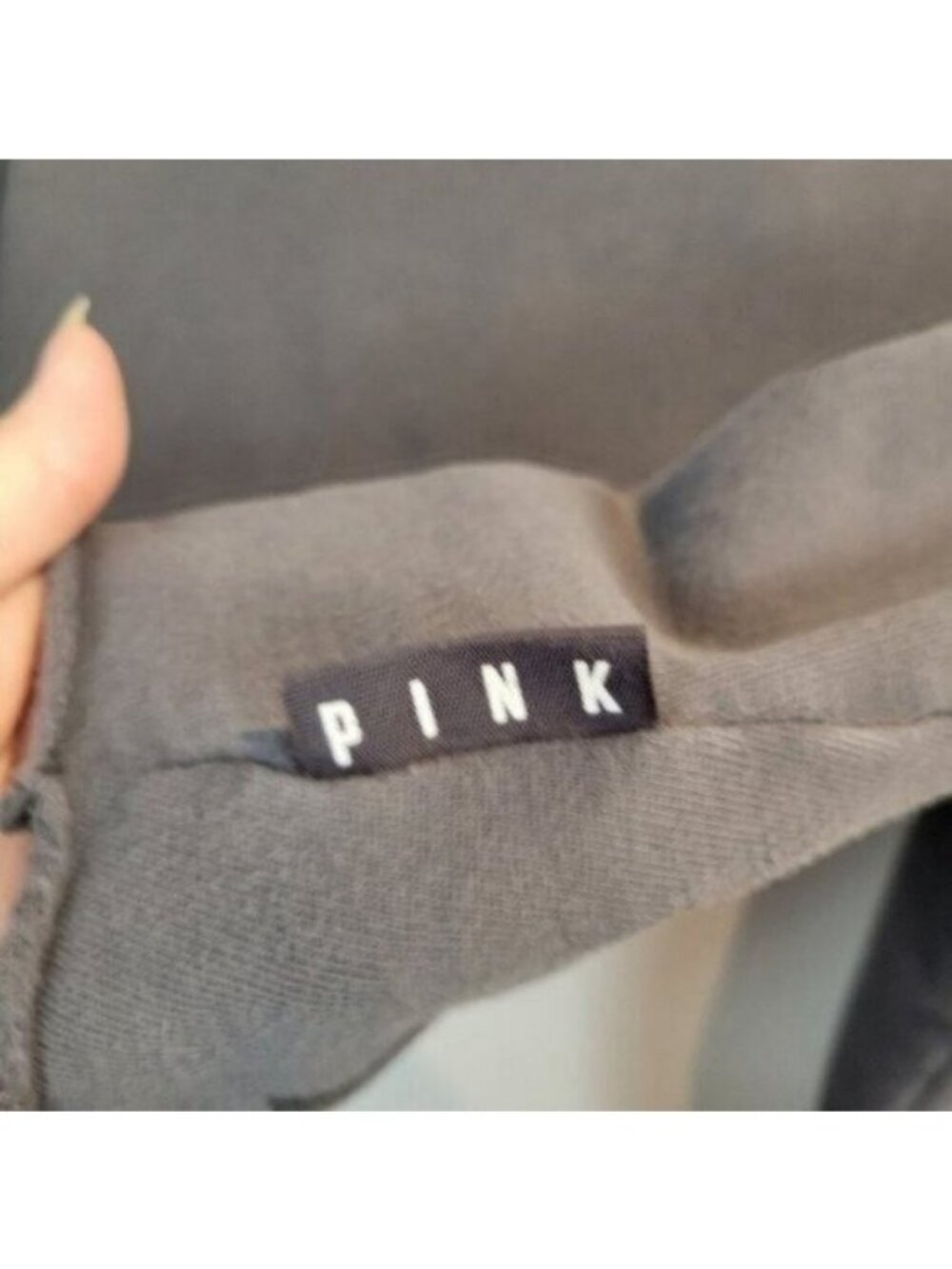 Victoria's Secret PINK | Lace up Sleeve Cropped Hoodie Sweatshirt Gray - Picture 4 of 7